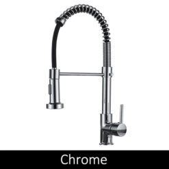 Deck Mounted Flexible Kitchen Faucets Pull Out Mixer Tap Black Hot Cold Kitchen Faucet Spring Style with Spray Mixers Taps