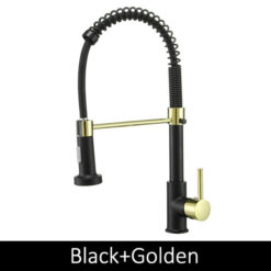 Deck Mounted Flexible Kitchen Faucets Pull Out Mixer Tap Black Hot Cold Kitchen Faucet Spring Style with Spray Mixers Taps