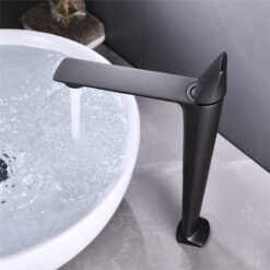Basin Faucets Black Brass Faucet Hot and Cold Bathroom Sink Faucet Deck Mounted Toilet Nickel/Grey Color Mixer Water Tap