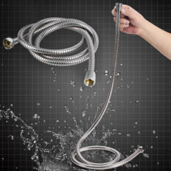 1.2m/1.5m/ 2m G1/2 Inch Flexible Shower Hose Stainless Steel Chrome Bathroom Water Head Shower Head Pipe Tool