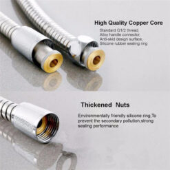1.2m/1.5m/ 2m G1/2 Inch Flexible Shower Hose Stainless Steel Chrome Bathroom Water Head Shower Head Pipe Tool