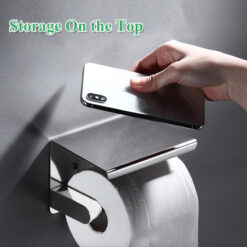 Free-punch 304Stainless Steel Toilet Paper Roll Holder Toilet Paper Towel Rack Anti-rust Waterproof Toilet Paper Shelf Dispenser