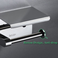 Free-punch 304Stainless Steel Toilet Paper Roll Holder Toilet Paper Towel Rack Anti-rust Waterproof Toilet Paper Shelf Dispenser