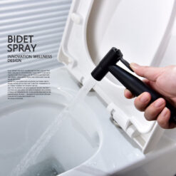 Brass Bidet Spray Set Handheld Bidet Sprayer Matte Black Hot and Cold Mixer for Bathroom with Rough-in Box