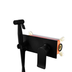 Brass Bidet Spray Set Handheld Bidet Sprayer Matte Black Hot and Cold Mixer for Bathroom with Rough-in Box