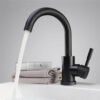 Black and White color 304 Stainless Steel Polished Bathroom Basin Mixer Dual Sink Rotatable Basin Faucet Kitchen Mixer