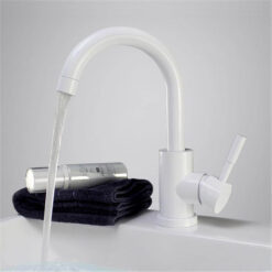 Black and White color 304 Stainless Steel Polished Bathroom Basin Mixer Dual Sink Rotatable Basin Faucet Kitchen Mixer