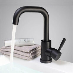 Black and White color 304 Stainless Steel Polished Bathroom Basin Mixer Dual Sink Rotatable Basin Faucet Kitchen Mixer