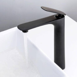 Black Brass Basin Faucet Single Handle Waterfall Basin Mixer Tap Hot & Cold Bathroom Faucets Sink Waterfall Faucet