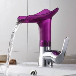 Basin Faucets Waterfall Faucet for Bathroom Basin Mixer Tap Single Handle Sink Mixer Tap Deck Mounted Bathroom Faucet