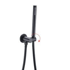 Bathroom Shower Set Matte Black Rain Shower Faucet Wall or Ceiling Mounted Thermostatic Valve System 8-12"Shower Head