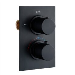 Bathroom Shower Set Matte Black Rain Shower Faucet Wall or Ceiling Mounted Thermostatic Valve System 8-12