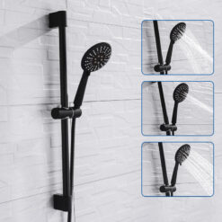 Adjustable 3 Function Black Shower Riser Slide Bar Wall Mount Shower Sliding Bar