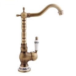 Antique Basin Brass Faucets Bathroom Sink Mixer Deck Faucet Rotate Single Handle Hot And Cold Water Mixer Taps Crane Tap