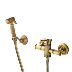 Bathroom Basin Faucet Antique Brass Bamboo Shape Faucet Bronze Finish Sink Faucet Single Handle Hot and Cold Water Mixer Tap