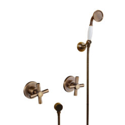 Antique Brass Shower Faucet | Shower System with 8 Rain Shower head | Multi-Function Adjustable Slide Bar shower set